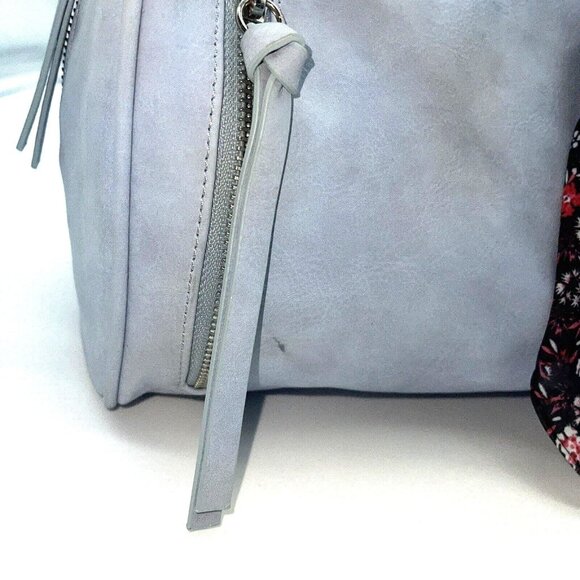 Express Speedy Purse Handbag Vegan Suede Faux Large Multi Top Handle Scarf - Picture 5 of 13